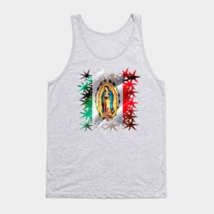 Our Lady of Guadalupe Mexican Virgin Mary Mexican Flag Mexico Catholic Tank Top